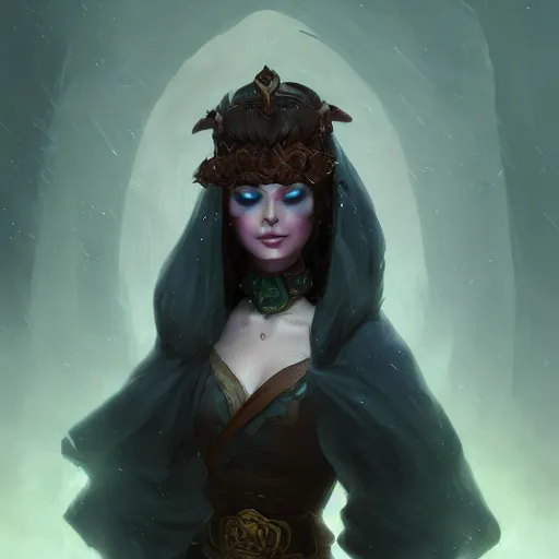 grumpy necromancer girl, portait, ice magic, dark hair | Stable ...