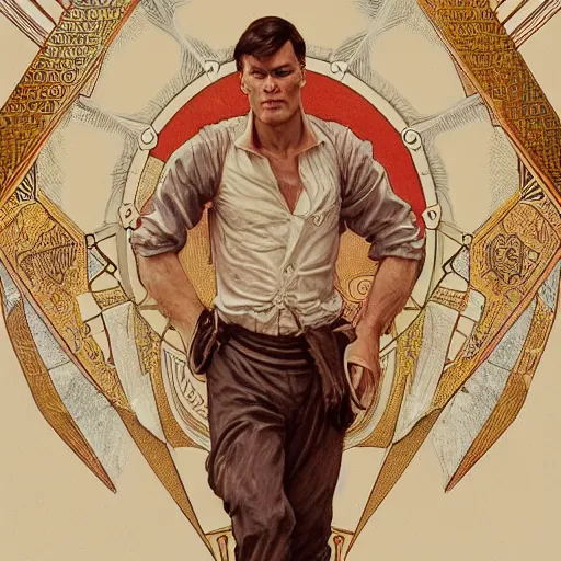 Image similar to amazing lifelike award winning pencil illustration of Claus von Stauffenberg trending on art station artgerm Greg rutkowski alphonse mucha cinematic