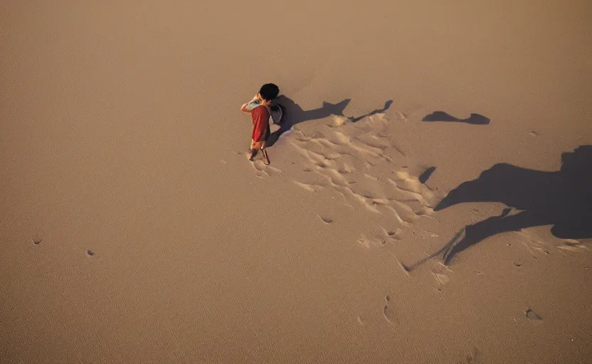 Image similar to a luffy in sand dunes, photography