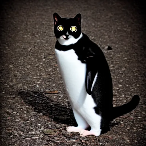 Image similar to a feline penguin - cat - hybrid, animal photography