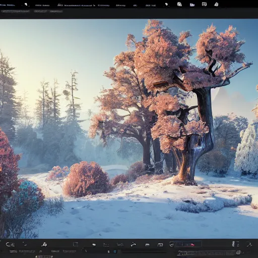 Image similar to a 4 k beautiful scene in early spring showing lively sprigs dslr detailed digital art by ivan shishkin and anton fadeev 4 k hd realism rendered in unreal engine