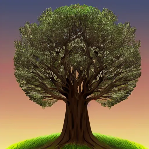 Prompt: world tree shaded vector art. shutterstock. behance hd, artstation, illustration