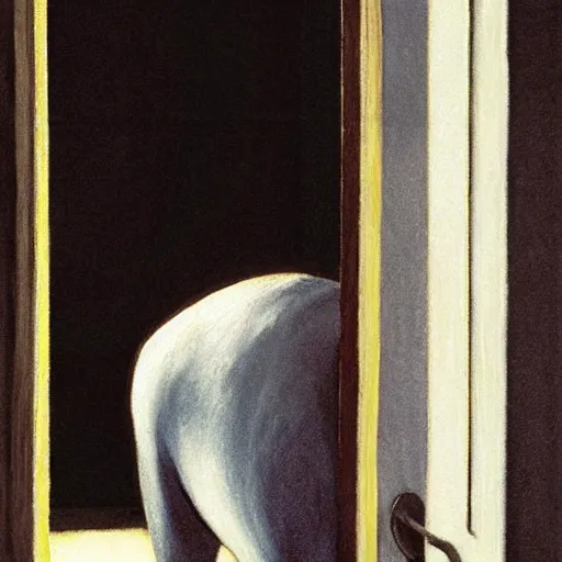 Image similar to close up of a black unicorn in a liminal hotel room, watercolor by gottfried helnwein, by hammershøi, art noveau, highly detailed, lights by edward hopper, liminal, eerie, bright pastel colors