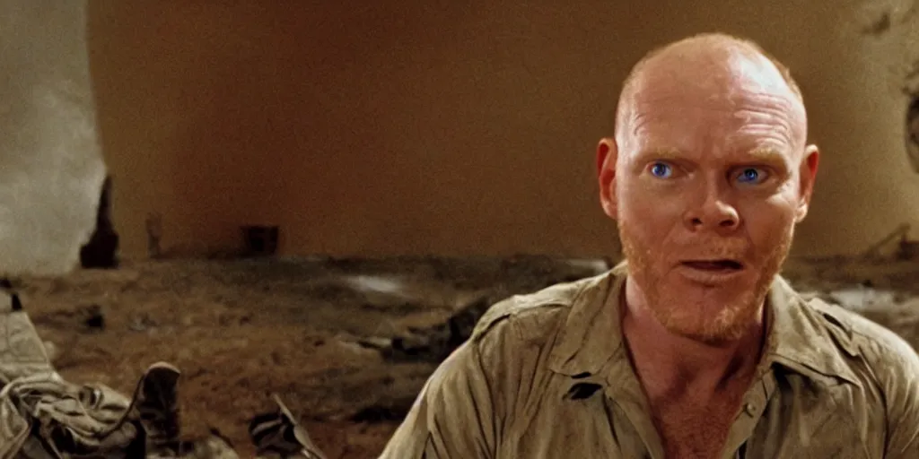 Prompt: a film still of Bill burr in apocalypse now, high quality