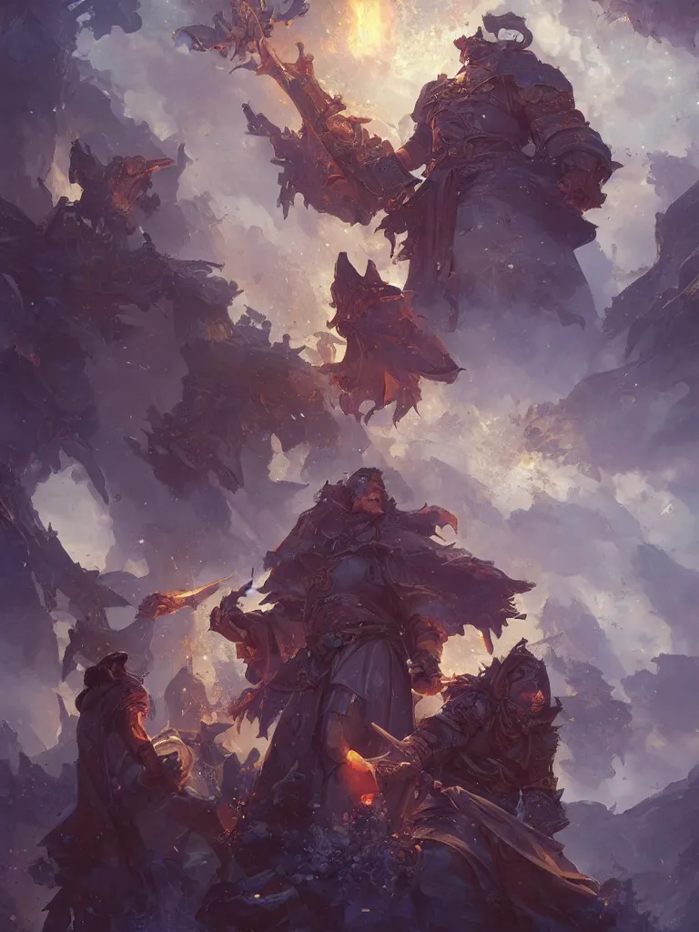 Image similar to saint thomas aquinas hearthstone art style, epic fantasy style art by Craig Mullins, fantasy epic digital art, epic fantasy card game art by Greg Rutkowski
