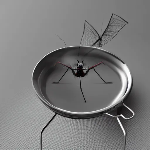 Image similar to mosquito on an ashtray, highly detailed, smooth, sharp focus, illustration, vfx