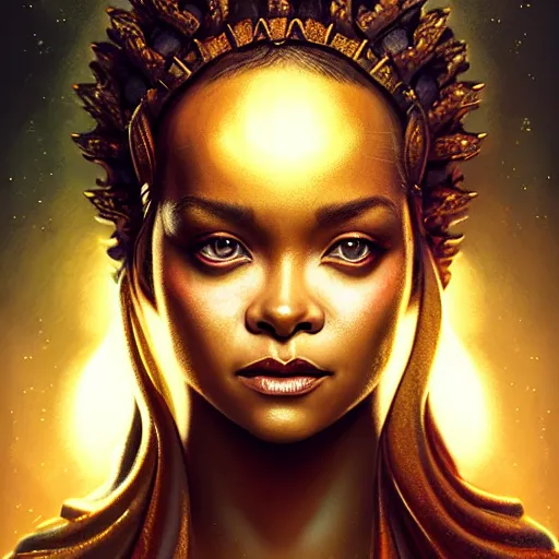 Prompt: majestic gracious regal goddess rhianna portrait, ancient greece, elysium, atmospheric lighting, painted, intricate, volumetric lighting, beautiful, rich deep colours masterpiece, golden hour, sharp focus, ultra detailed, by leesha hannigan, ross tran, thierry doizon, kai carpenter, ignacio fernandez rios