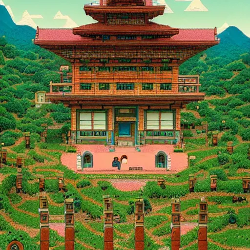 Prompt: a portal to terraria. detailed. rule of thirds. intricate. sharp focus. wide angle. unreal engine 8 k. painting by wes anderson and hasui kawase and scott listfield