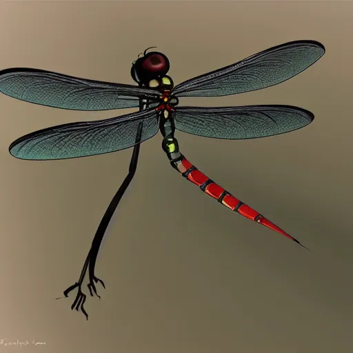 Prompt: a concept art of a dragonfly siting on a DJ's pickup , trending on art station, concept art,