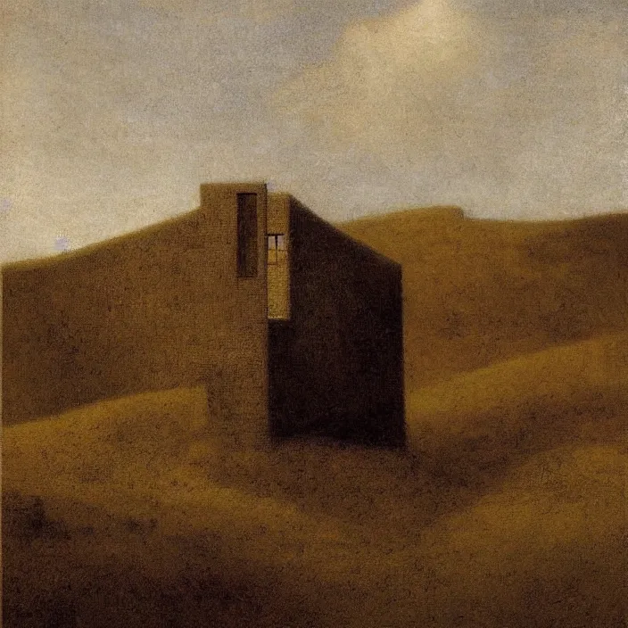 Prompt: a building in a landscape, by odd nerdrum