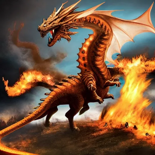 Prompt: boris johnson riding a fire breathing dragon into war