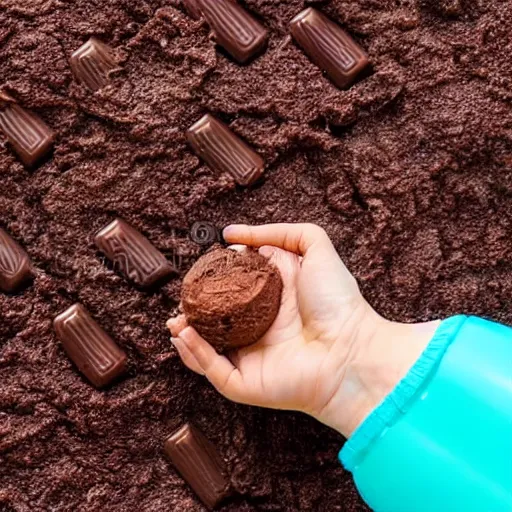 Prompt: person sliding through chocolate pudding head first, slip n slide, stock photography, no watermark