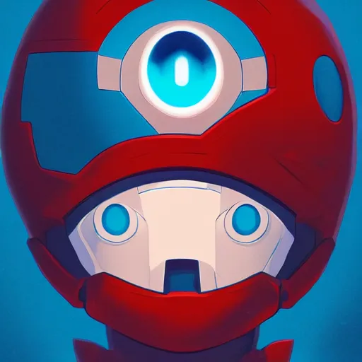 Image similar to face icon stylized minimalist mega man, loftis, cory behance hd by jesper ejsing, by rhads, makoto shinkai and lois van baarle, ilya kuvshinov, rossdraws global illumination