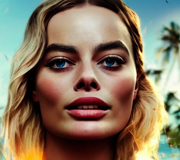 Prompt: Double exposure of margot robbie with nature, highly detailed, trending on artstation