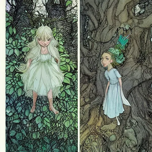 Image similar to a forest pixie by chris riddell and alan lee,