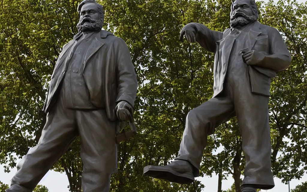 Image similar to large statue of marx, in the statue park in st. petersburg, by kenton nelson,