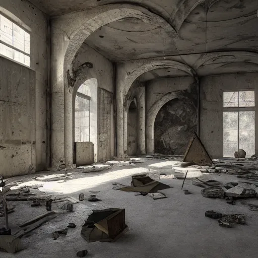 Image similar to inside a an abandoned marble sculpture workshop from the 1 8 0 0 s found in italy, artgerm, yoshitaka amano, gothic interior, 8 k, octane render, unreal engine