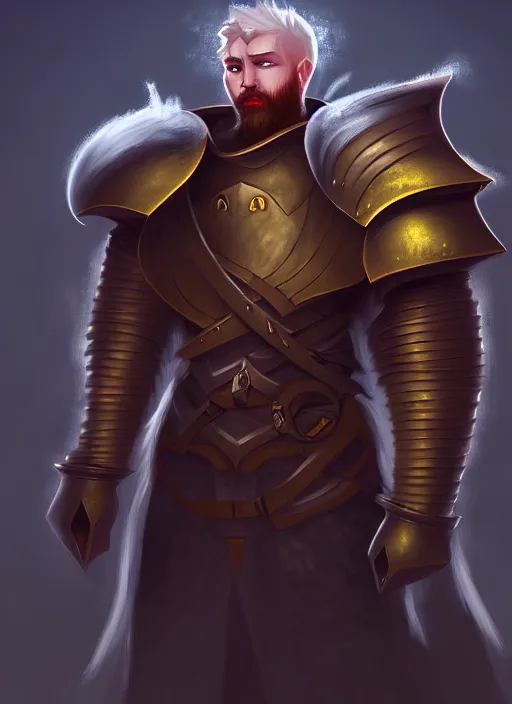Prompt: a portrait of meoguard human male paladin!!, fantasy, dungeons and dragons, an ultrafine detailed painting, detailed painting, boris valejo.