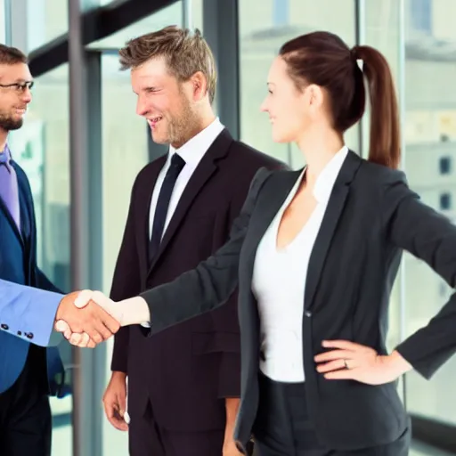 Prompt: Corporate business handshake between business partners