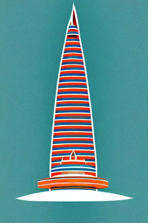 Image similar to minimalist boho style art of colorful burj al arab, illustration, vector art