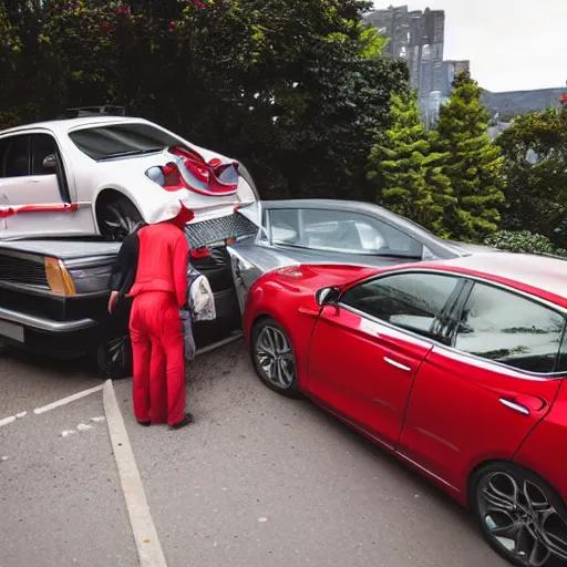 Image similar to red car kills human