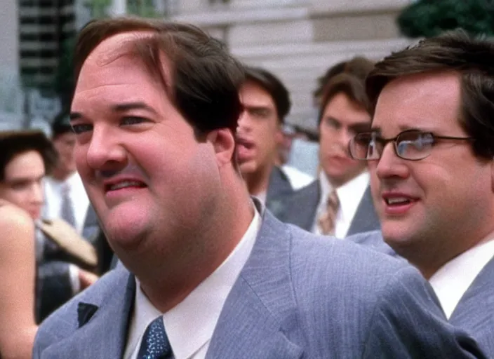 Image similar to !!!Kevin Malone!!! as Gordon Gecko in Wall Street 1987