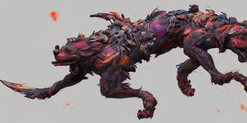 Image similar to cartoonish antropomorphic doggo running, vivid colors, character sheet, fine details, concept design, contrast, kim jung gi, greg rutkowski, trending on artstation, 8 k, full body, turnaround, front view, back view, ultra wide angle