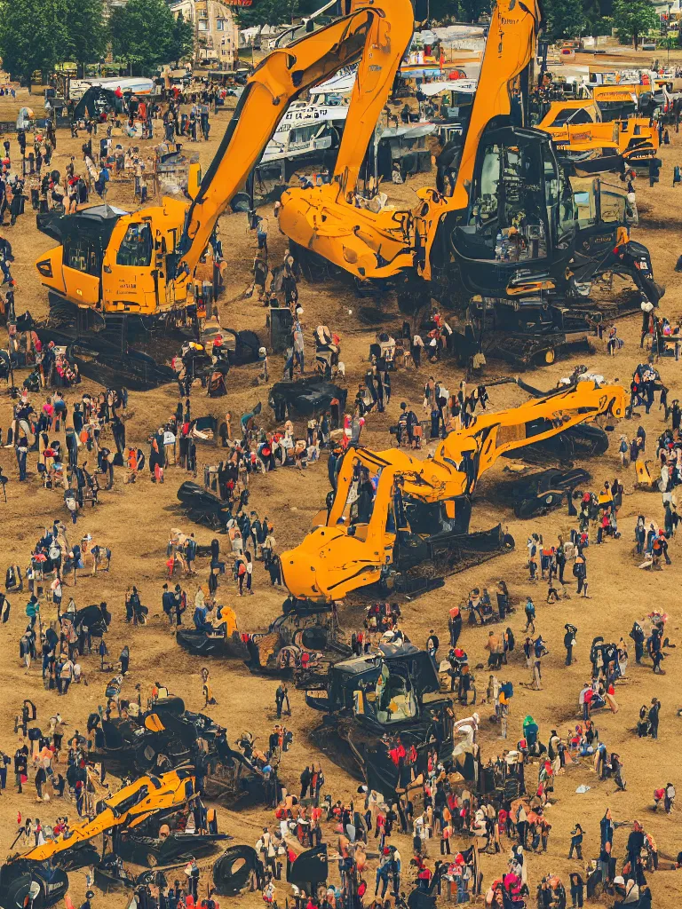 Prompt: poster for the diggerfest festival, in the uk, summer, diggers, teen vogue, 8 k, high detail, center of focus, rule of thirds, composition, y 2 k aesthetic