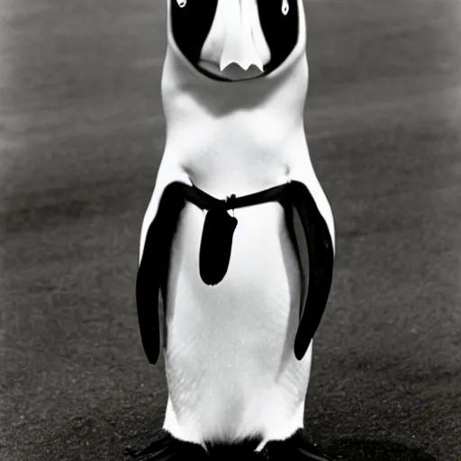 Prompt: photo of a penguin in a nun’s habit