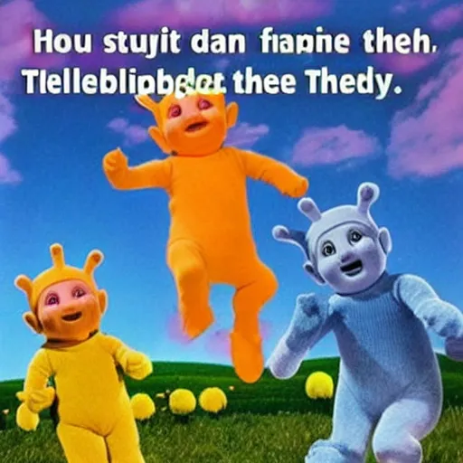 Prompt: Meme!!!! Teletubbies