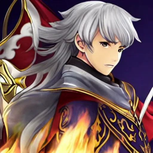 Image similar to leaked artwork of the upcoming Fire Emblem game's main character