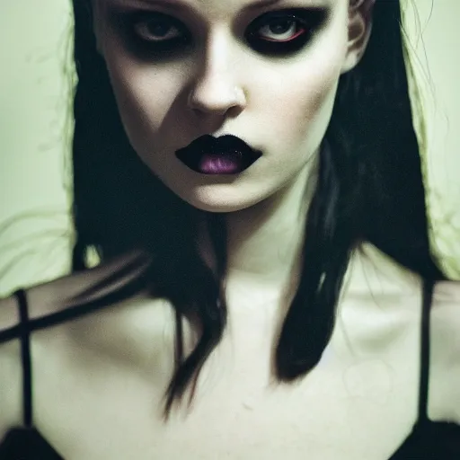 Christina Ricci in Goth make up, Stable Diffusion