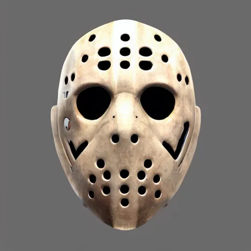 Prompt: very symmetrical!! jason voorhees mask concept asset art from video game, by miguel angel martinez monje, by vitaly bulgarov, by yoji shinkawa, by joss nizzi, by shoji kawamori, horizon zero dawn, konami, mecha, deviantart, artstation, marmoset toolbag render, unreal engine