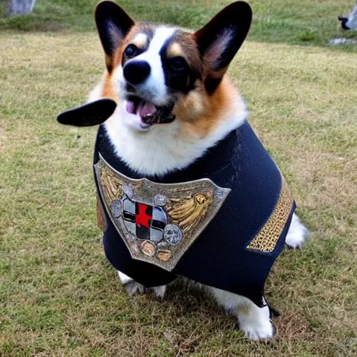 Image similar to Medieval corgi in a knights armor