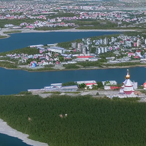 Prompt: The city of Usinsk in Russia 4k