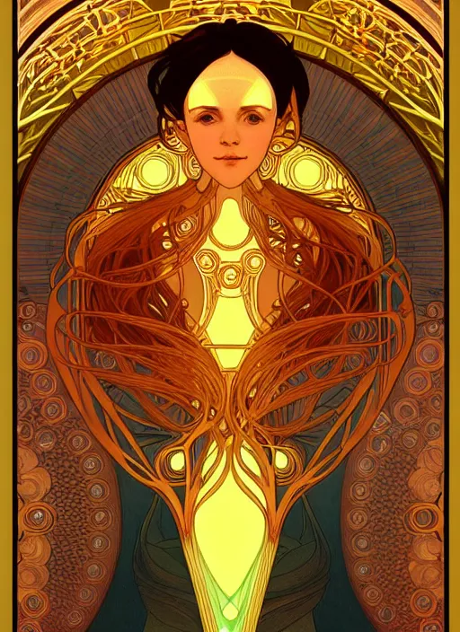 Image similar to symmetry!! water, glowing lights!! intricate elegant, highly detailed, digital painting, artstation, concept art, smooth, sharp focus, illustration, art by alphonse mucha