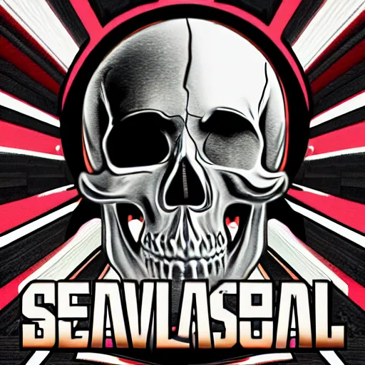 Image similar to skull chevrier, sandra squad game emblem