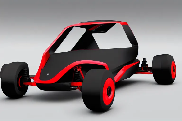 Prompt: autocad project of a minimalist 3 wheeled electric exo buggy, 8 k