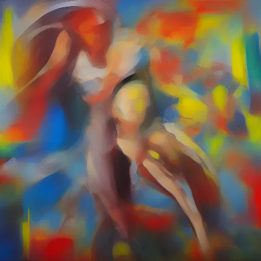 Prompt: love in motion, painting, modern art