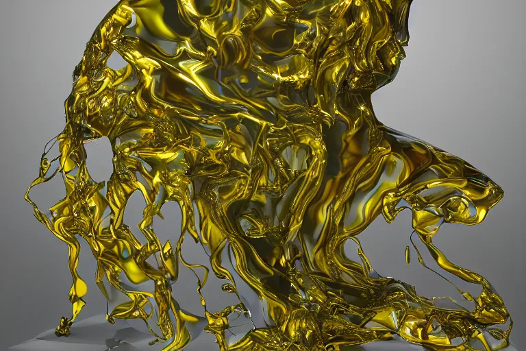 Image similar to Painful pleasures by Lynda Benglis, stunning, liquid physics, high transparency, octane render, 4k, 8k