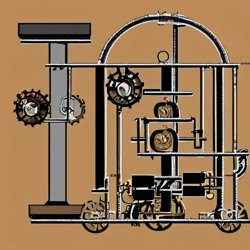 Image similar to schematic of a steampunk physics apparatus