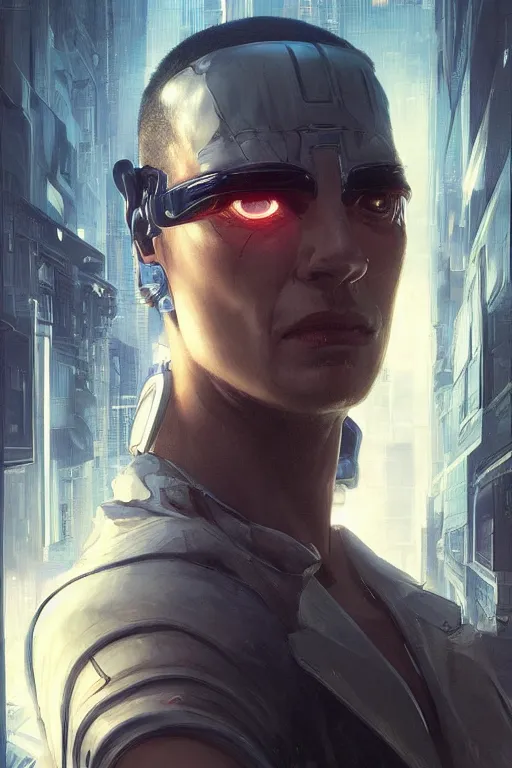 Prompt: cyberpunk man with face tech, dim ambient lighting, dark shadows, highly detailed, 8k, rim lighting, digital painting, artstation , concept art, sharp focus, illustration, art by artgerm and greg rutkowski and alphonse mucha