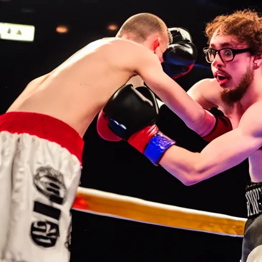 Prompt: sam hyde fighting idubbz boxing