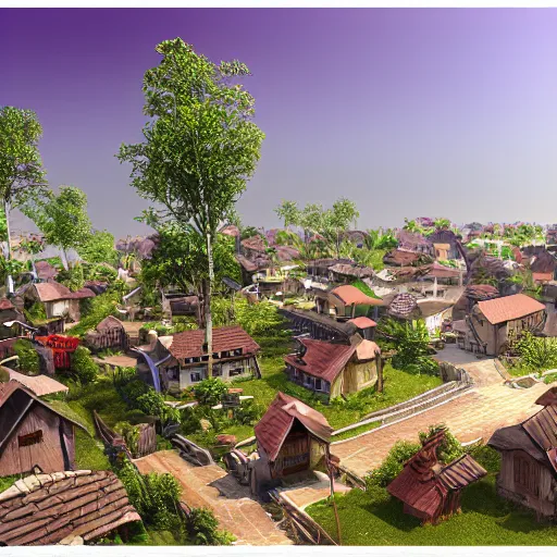 Image similar to Village render