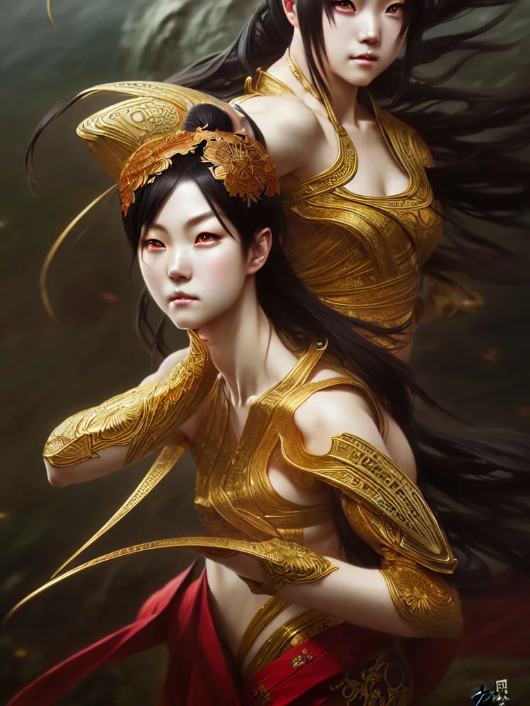 Prompt: ultra realistic 'Hu Tao', Genshin Impact, fantasy, anime, manga, game art, intricate details, elegant, highly detailed, photorealistic, digital painting, octane render, concept art, eerie, 8k, art by artgerm and greg rutkowski and alphonse mucha