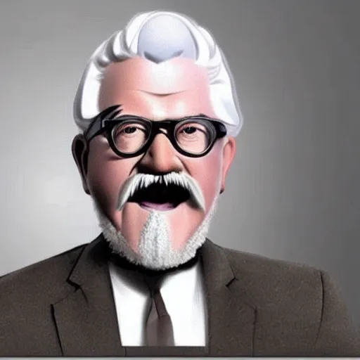 Prompt: colonel sanders as a chicken, photorealistic, hyper realistic