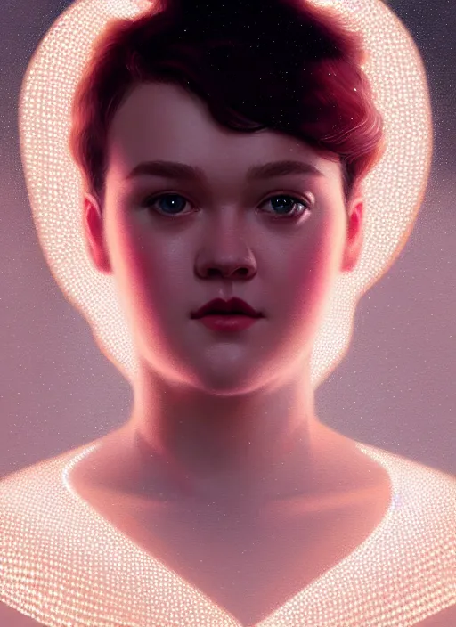 Prompt: portrait of shannon purser, intricate, elegant, glowing lights, highly detailed, digital painting, artstation, concept art, smooth, sharp focus, illustration, art by wlop, mars ravelo and greg rutkowski