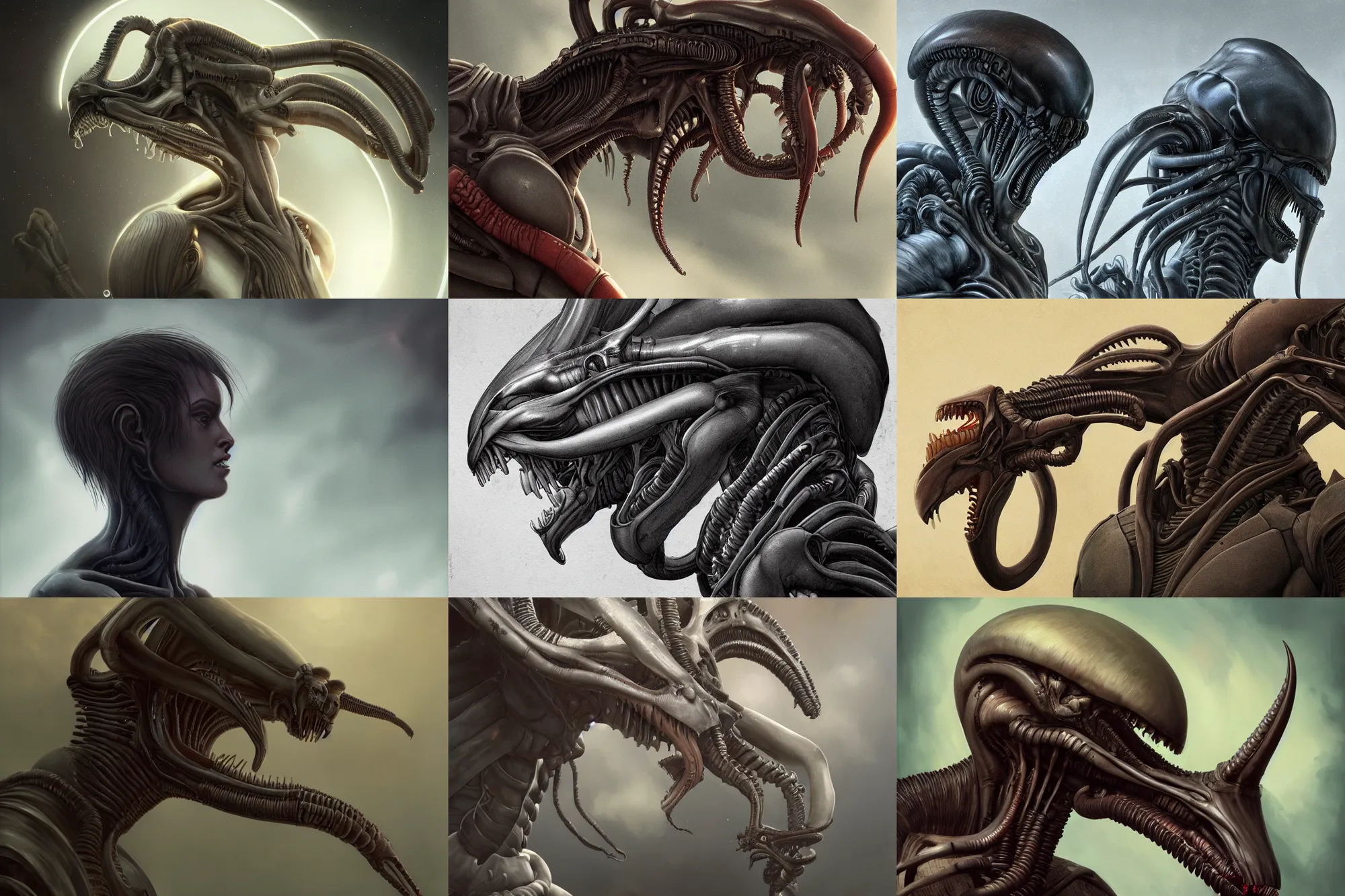 Prompt: a detailed photo of a xenomorph by zach sutton and tom bagshaw, side profile, 3 5 mm lens, deviantart, 8 k, conceived by ridley scott