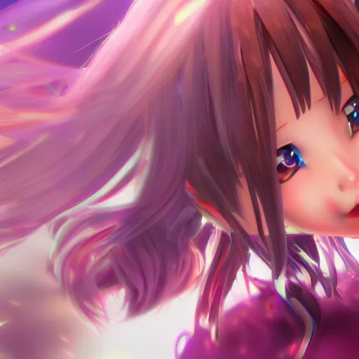 Image similar to beautiful cybercandy girl anime in 3 d, cgsociety, octane render, style trending on artstation