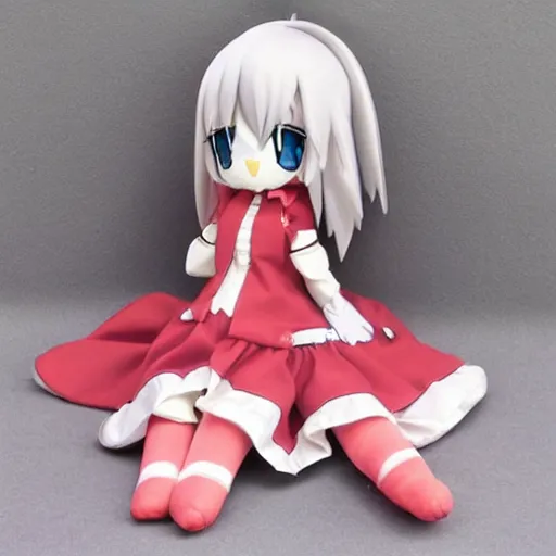 Image similar to cute fumo plush of the kind of girl who forgets her keys inside the house on a regular basis